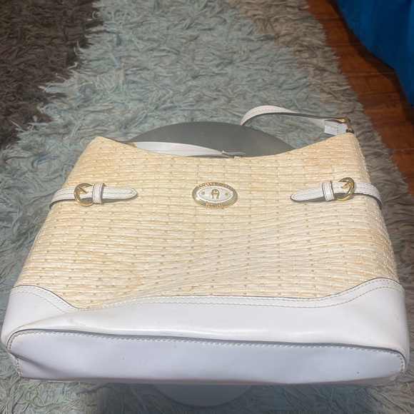 VINTAGE EITENNE AIGNER STRAW LEATHER SHOULDER BAG - Picture 4 of 16